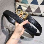 AAA Salvatoye Ferragamo Engraving Leather Belt - All Gold Gancini Buckle